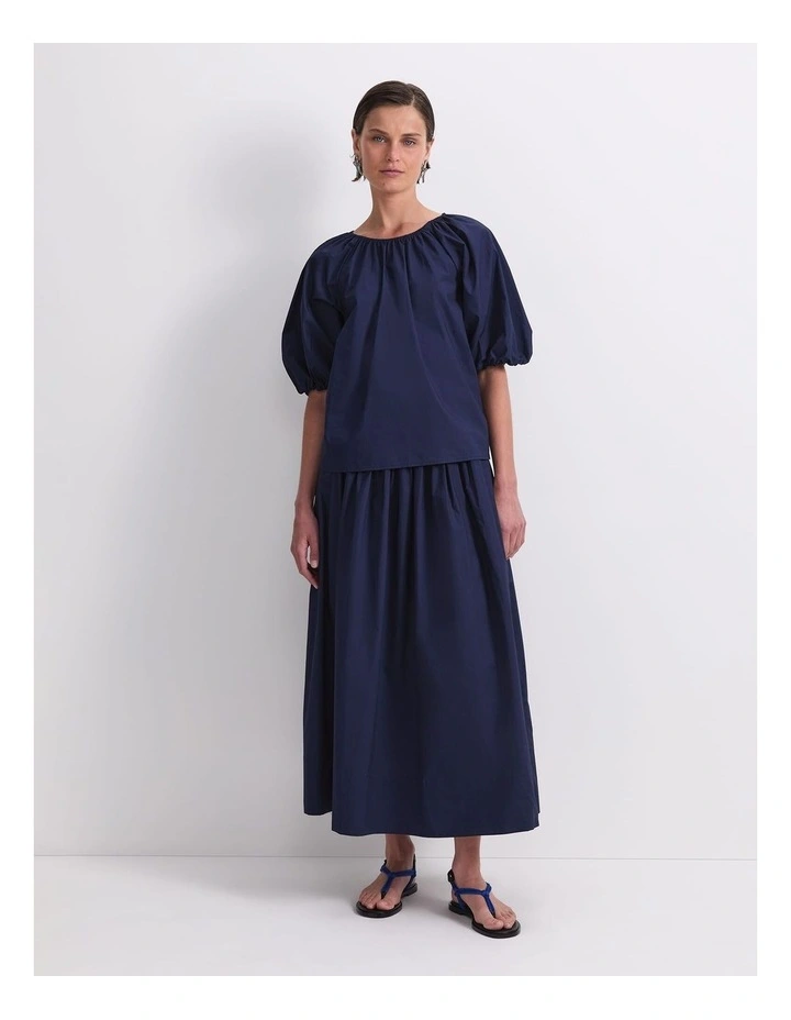 Nila Tie Half Sleeve Blouse in Navy image 4