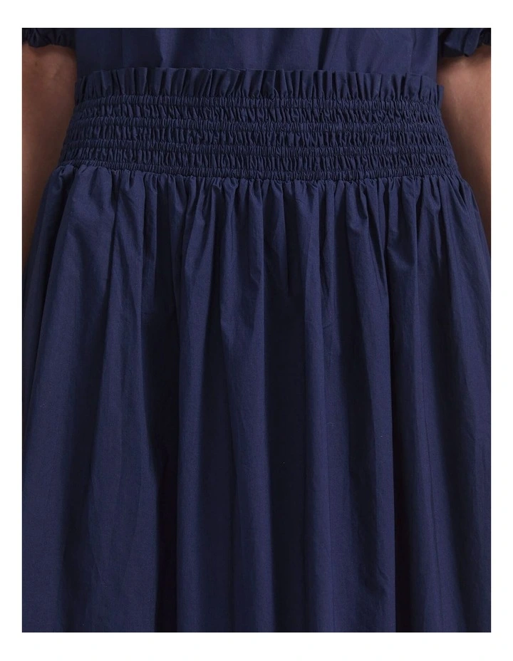 Nila Cotton Midi Skirt in Navy image 5