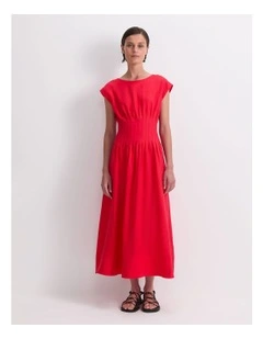 Ariana Pintuck Linen Dress