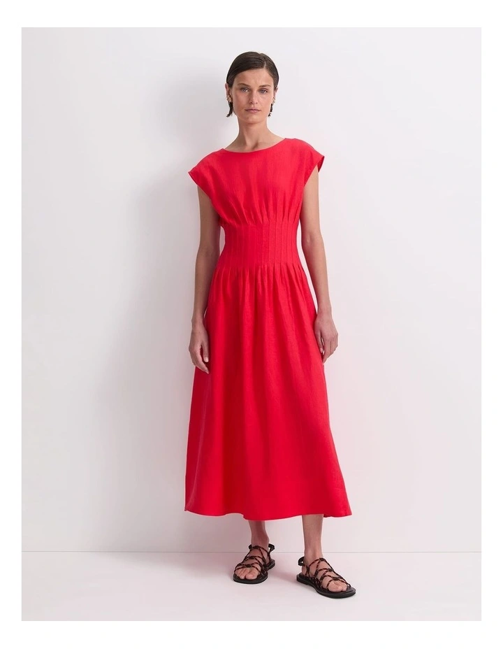 Ariana Pintuck Linen Dress image 4