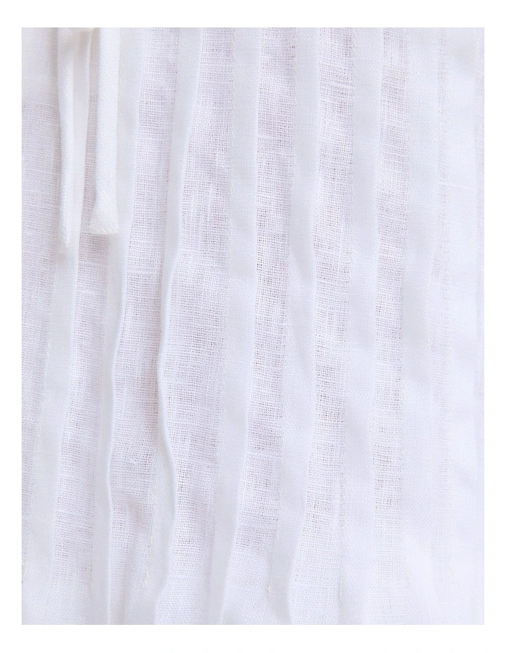 Ariana Pintuck Linen Blouse in White image 7