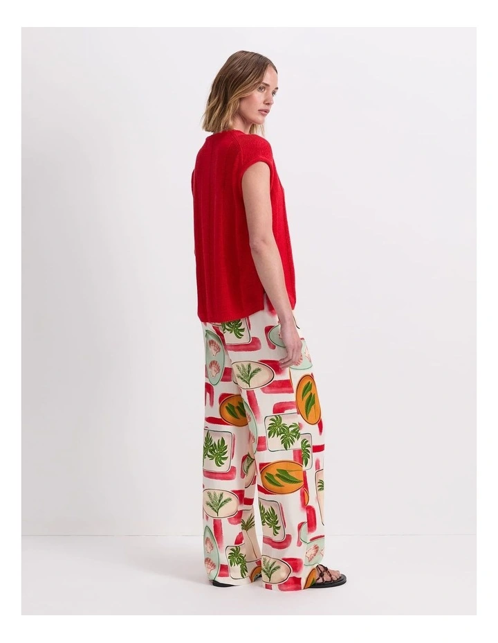 Josie Side Split Knit Jumper in Red image 2