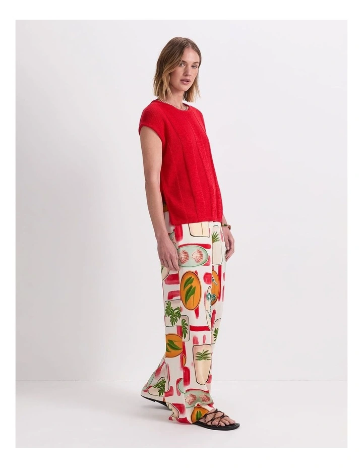 Josie Side Split Knit Jumper in Red image 3