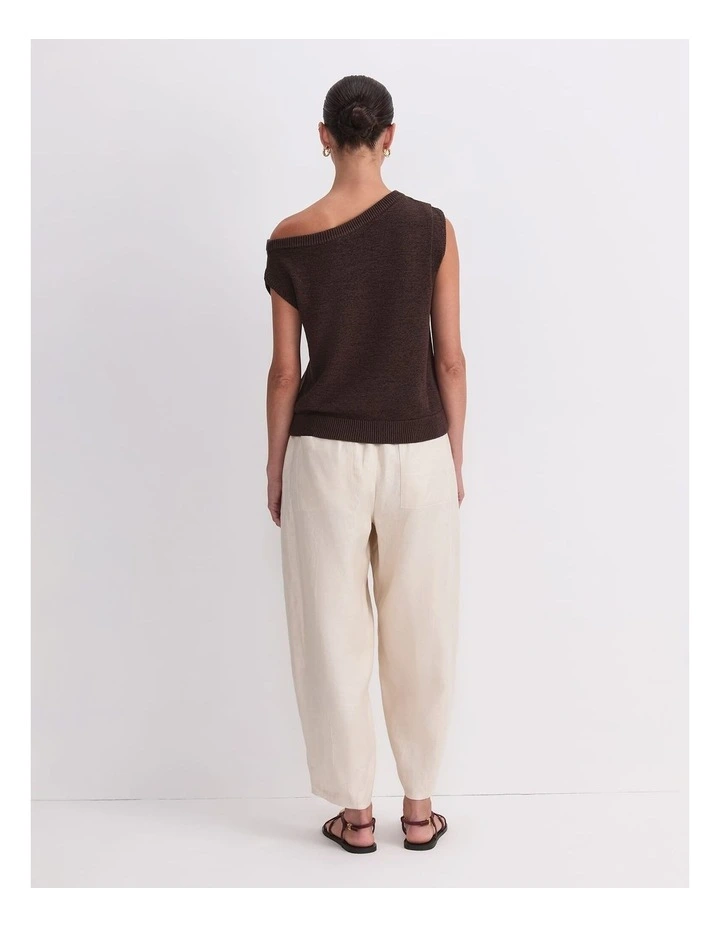 Josie Asymmetric Knit in Brown image 2