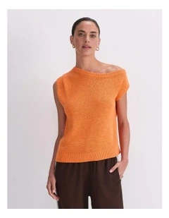 Josie Asymmetric Knit in Orange