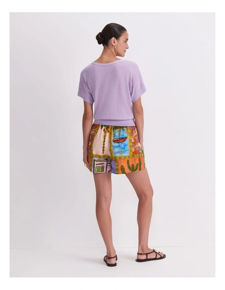 Silk Blend Reversible Knit in Purple image 2