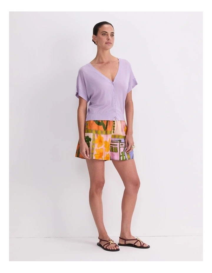 Silk Blend Reversible Knit in Purple image 3