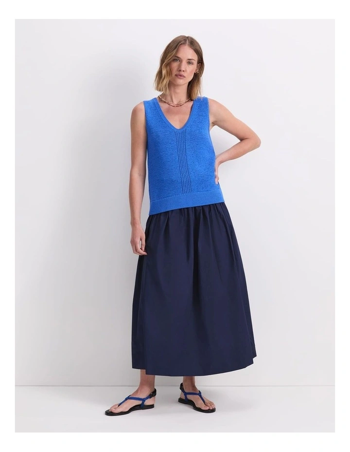 Josie Tape Yarn Knit Singlet in Blue image 4