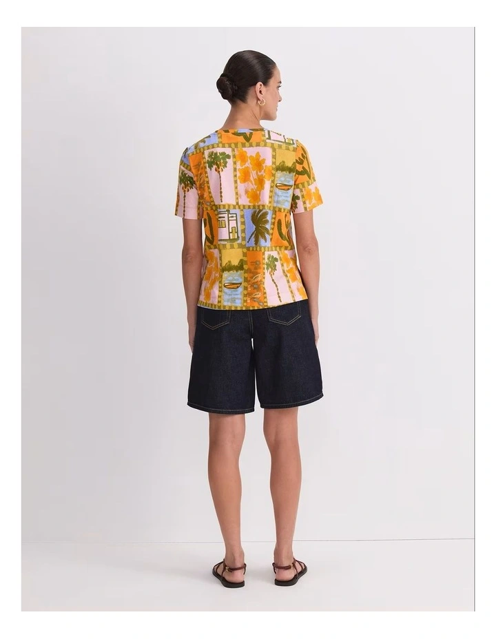 Kai Mercerised Tee in Orange image 2