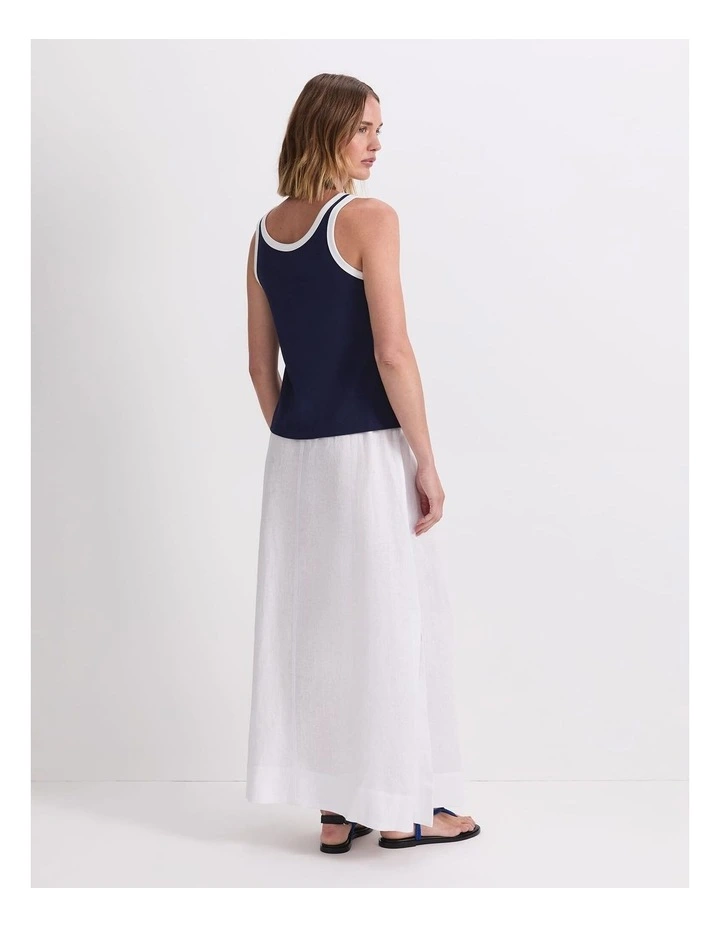 Raye Cotton Blend Tank in Navy/White image 2