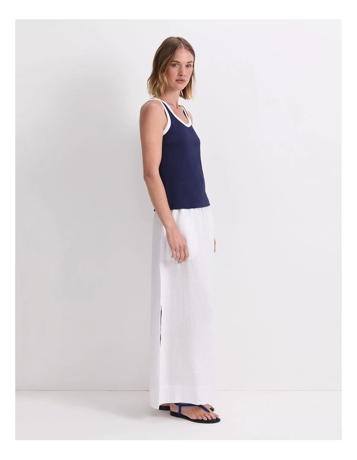 Raye Cotton Blend Tank in Navy/White image 3