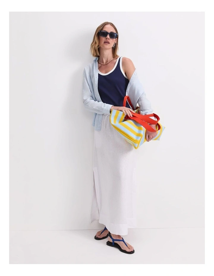 Raye Cotton Blend Tank in Navy/White image 5