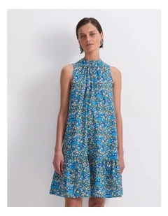 Gisou Liberty Mini Dress in Blue Multi