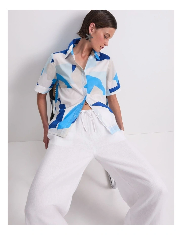 Nora Short Sleeve Lily Voile Shirt in Blue Multi image 4