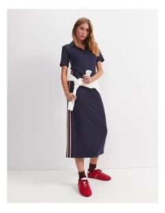 Misha Polo Midi Dress in Navy