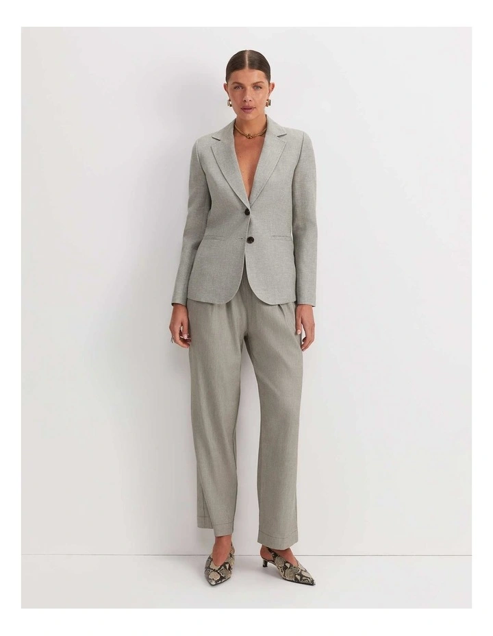 Stevie Textured Blazer in Green image 3