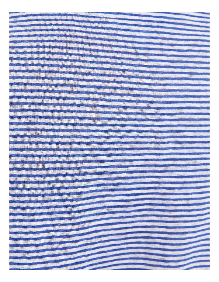 Cecile Linen Top in Blue image 5