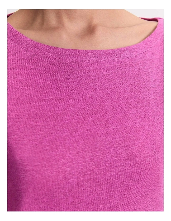 Cecile Linen Top in Pink image 3