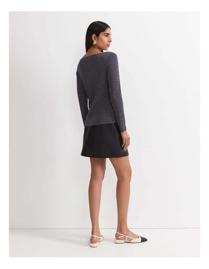 Gigi Wool Twist Top in Grey image 2