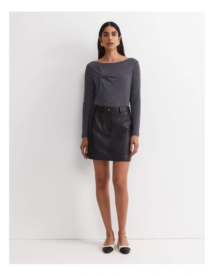 Gigi Wool Twist Top in Grey image 3