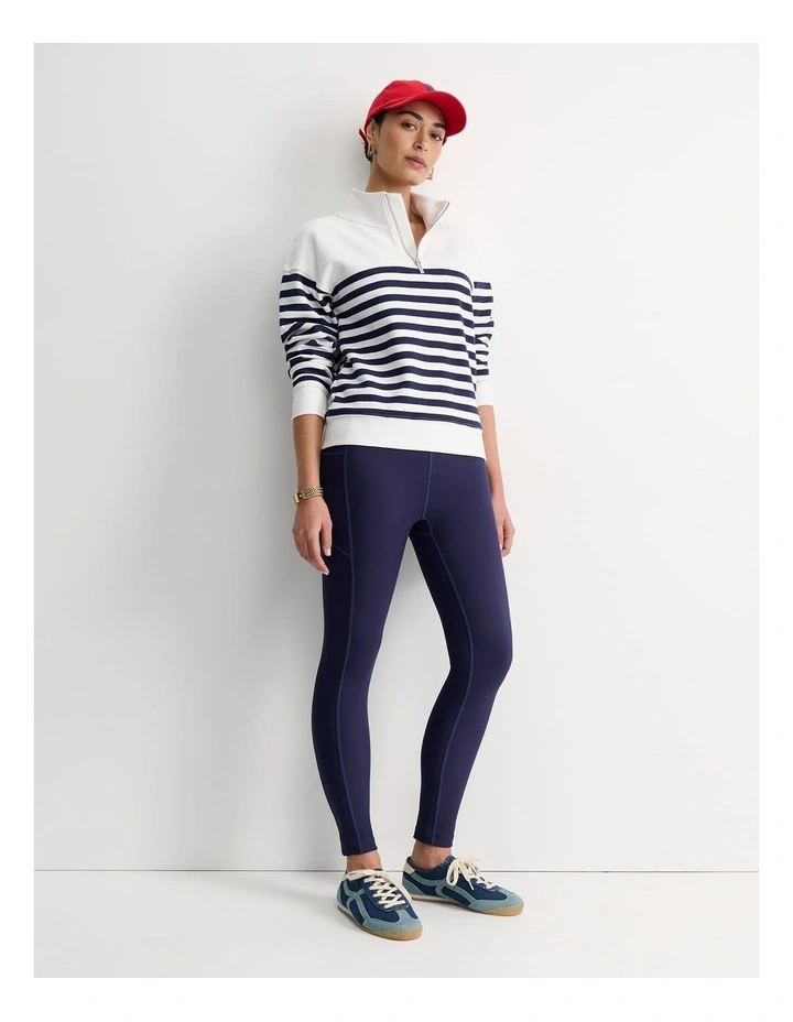 Stripe Quarter Zip Sweat in Multi image 5