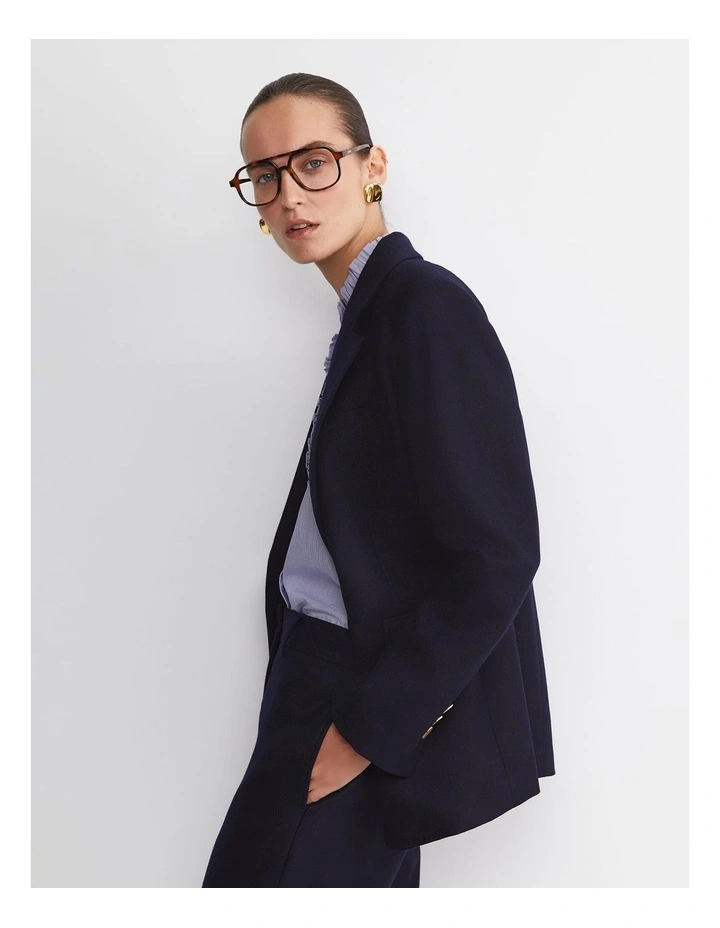 Frankie Single Breasted Blazer in Blue image 3