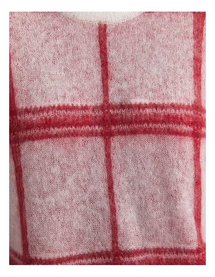 Tatiana Mohair Check Sweater in Red image 3