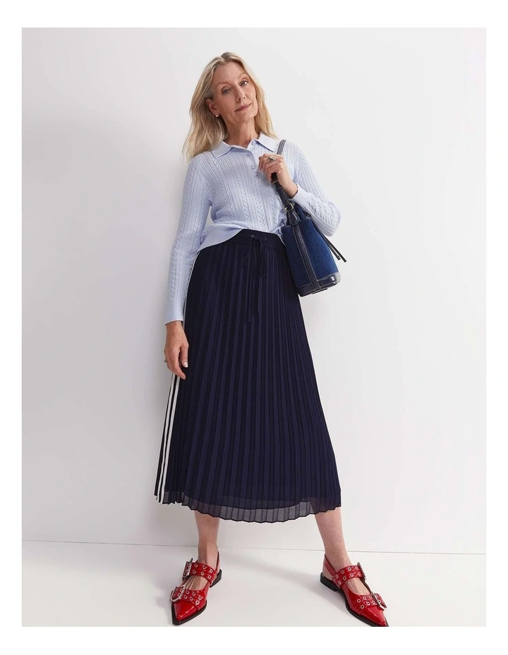 Elka Baby Cable Polo Jumper in Blue image 3