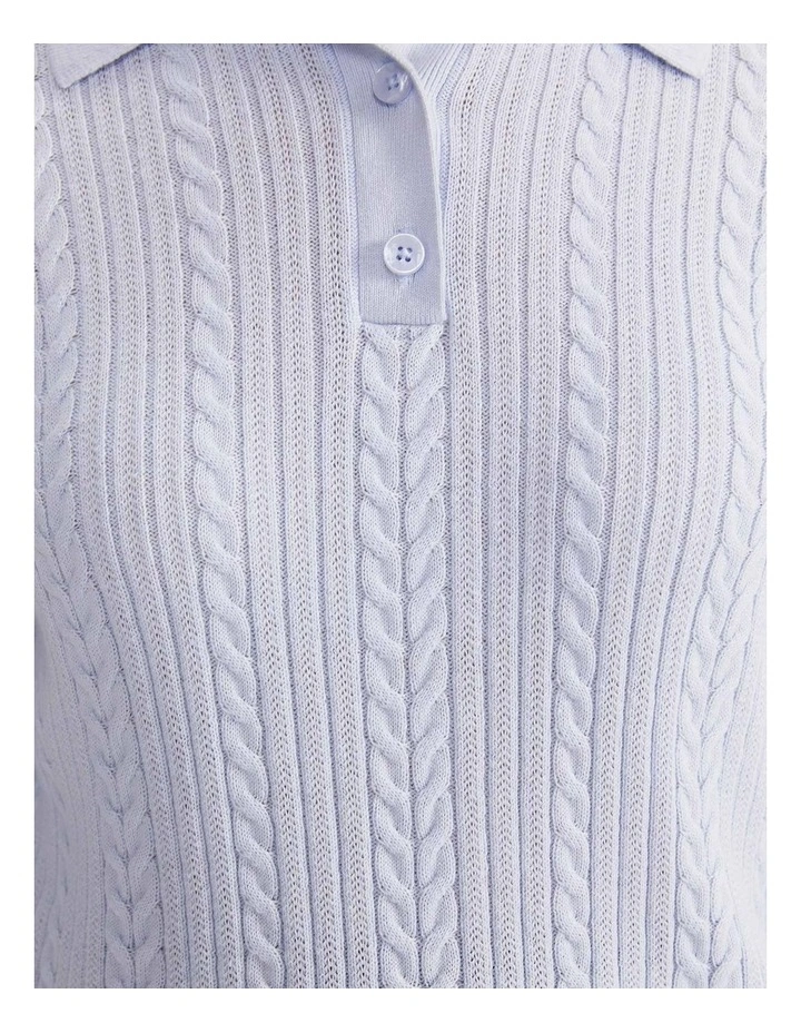 Elka Baby Cable Polo Jumper in Blue image 5