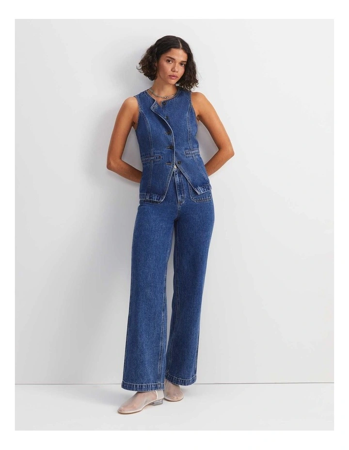 Allegra Patch Pocket Jean in Mid Wash image 2
