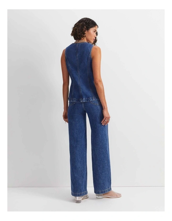 Allegra Patch Pocket Jean in Mid Wash image 3