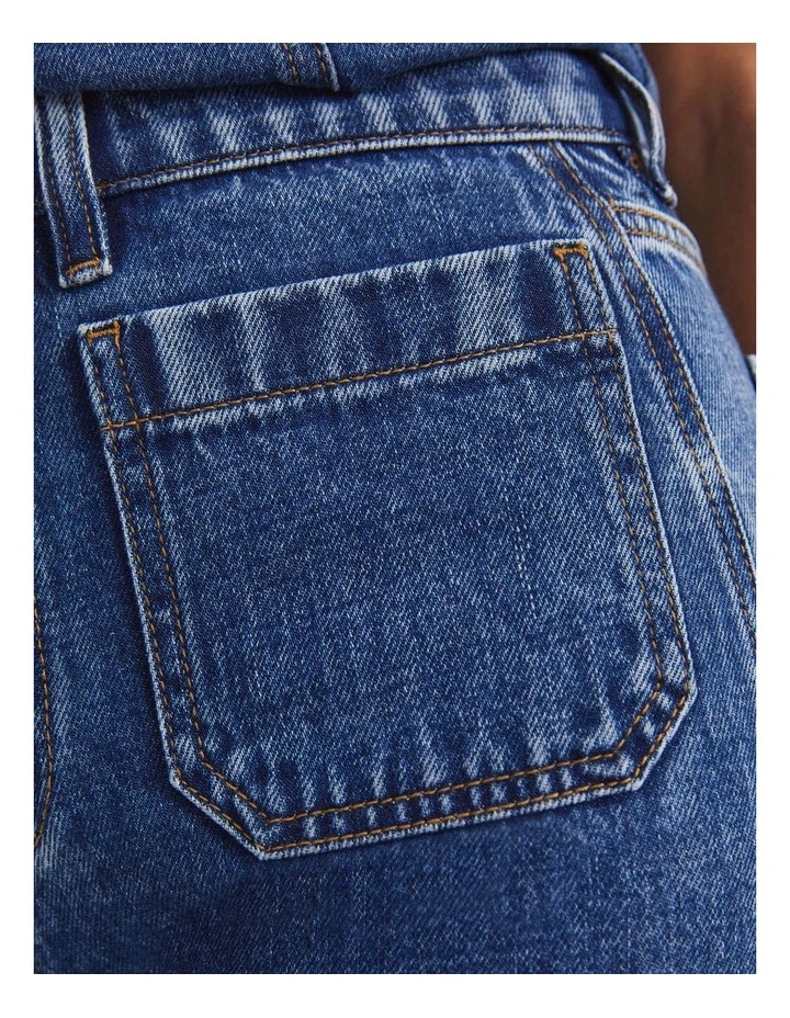 Allegra Patch Pocket Jean in Mid Wash image 5