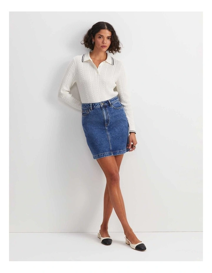 Allegra Denim Mini Skirt image 2