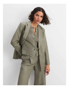 Clara Linen Jacket in Soft Khaki