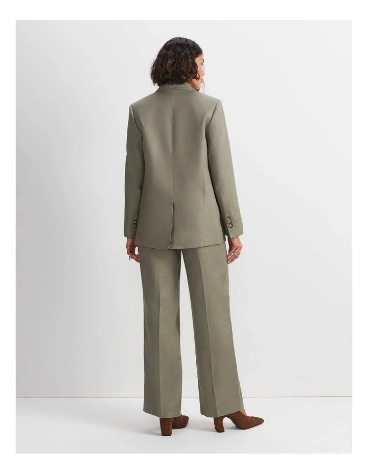 Clara Linen Jacket in Soft Khaki image 3