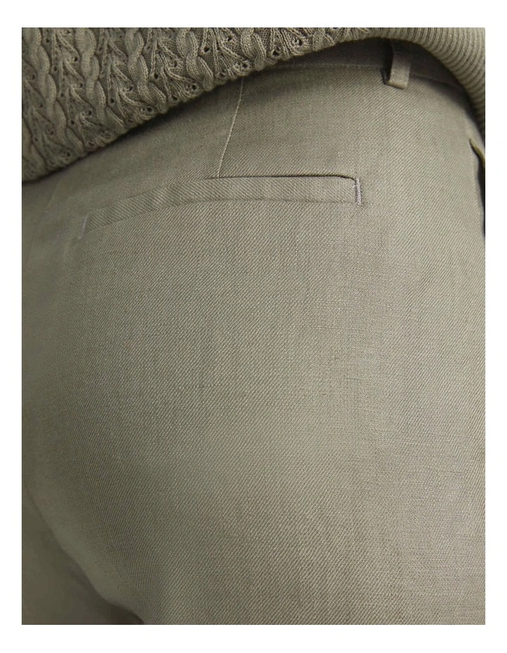 Clara Wide Leg Linen Pant in Soft Khaki image 4