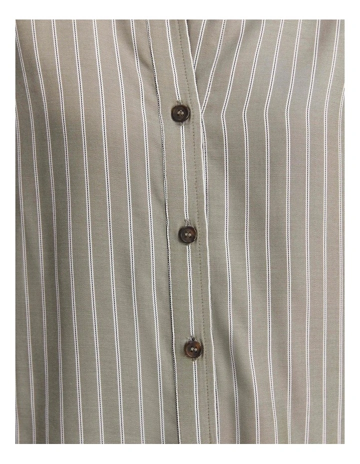 Solene Yarn-Dyed Shirt in Khaki/White image 3