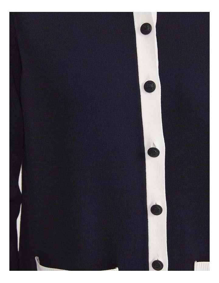 Maxine Milano Long Cardigan in Navy/White image 5