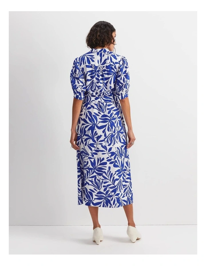Willow Print Midi Dress in Blue image 4