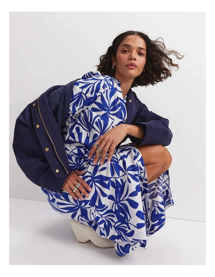Willow Print Midi Dress in Blue image 5