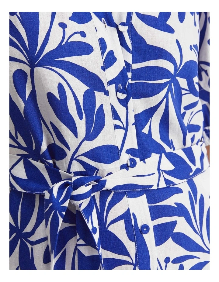 Willow Print Midi Dress in Blue image 6