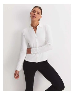 Catherine Rib Shirt in White