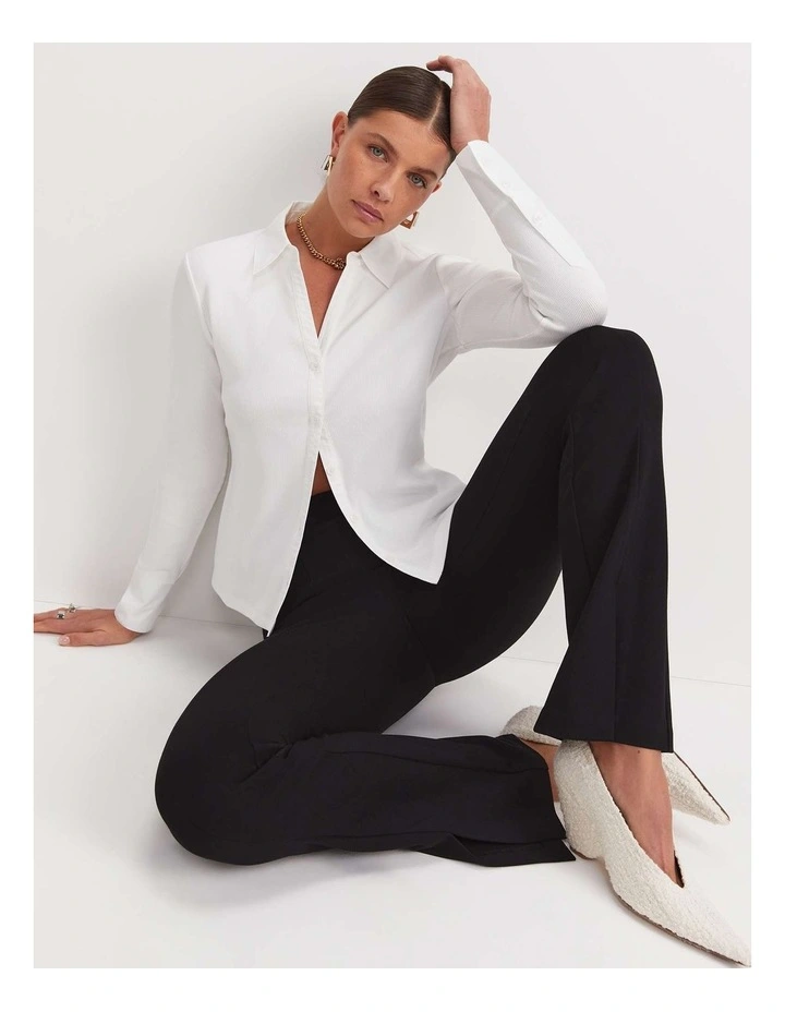 Catherine Rib Shirt in White image 2