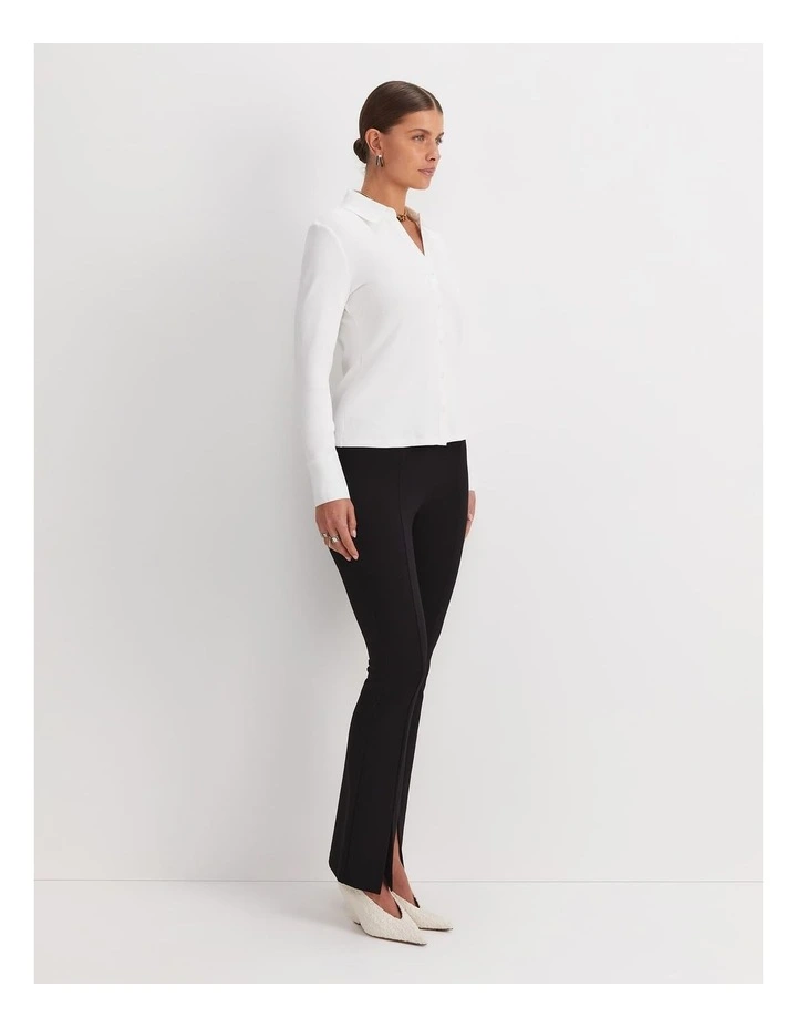 Catherine Rib Shirt in White image 3