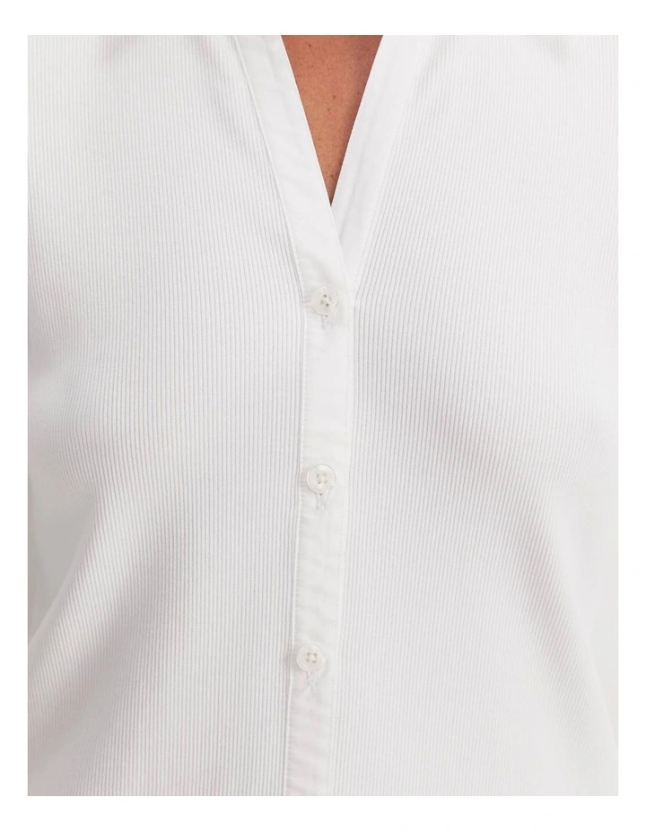 Catherine Rib Shirt in White image 4