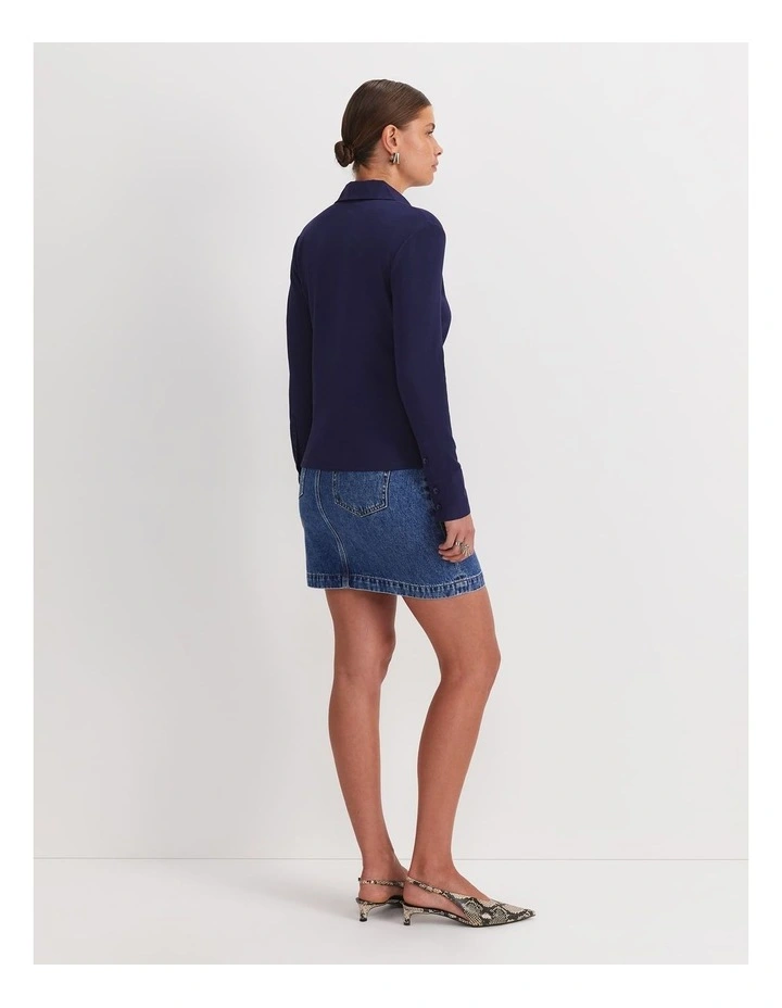 Catherine Rib Shirt in Navy image 4