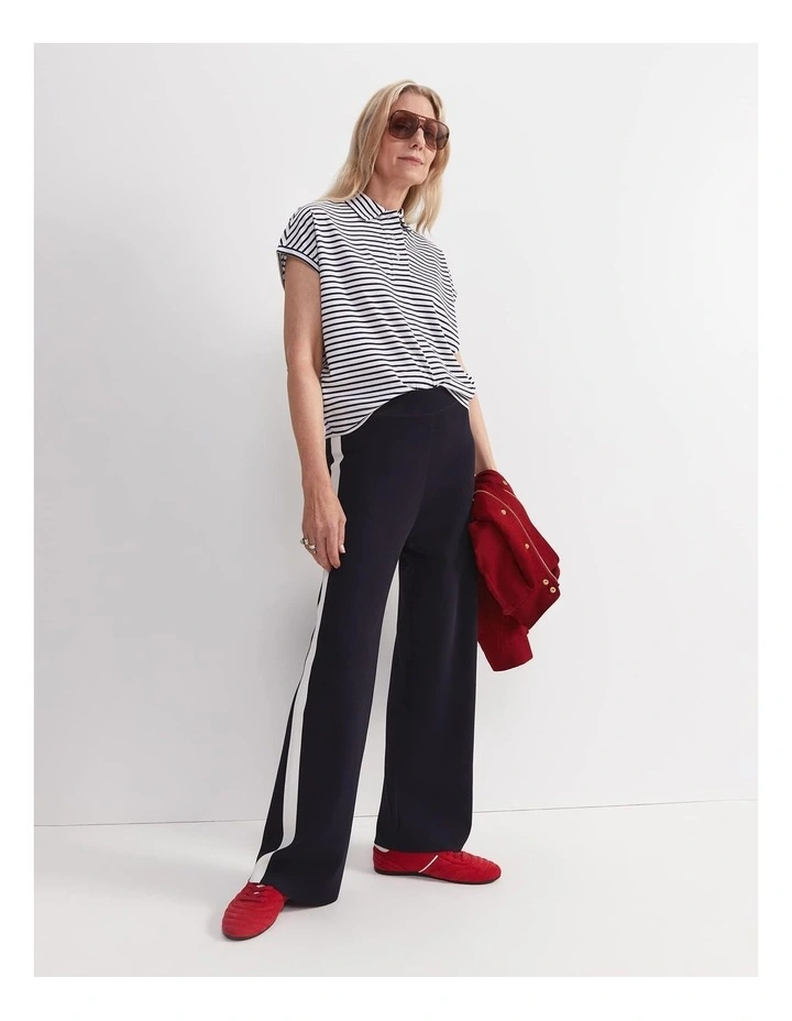 Maxine Milano Wide Leg Pant in Navy/White image 2