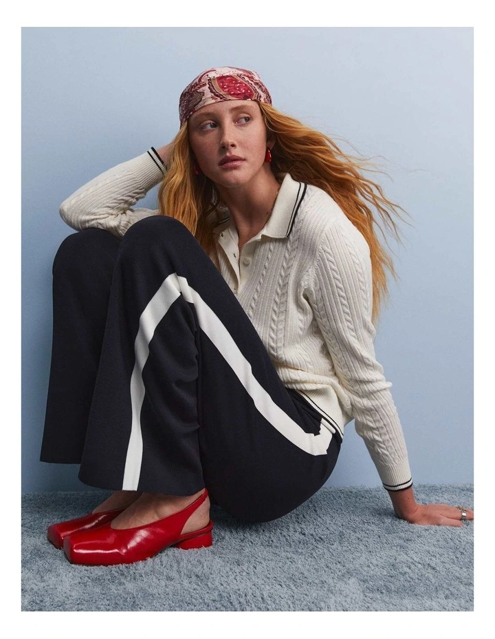 Maxine Milano Wide Leg Pant in Navy/White image 3