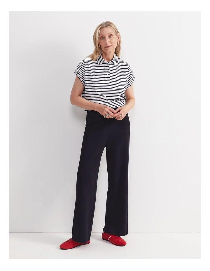 Maxine Milano Wide Leg Pant in Navy/White image 4