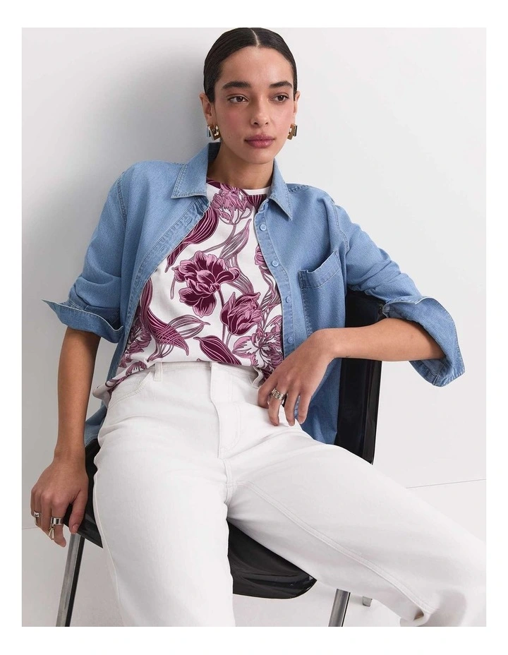 Zinnia Mercerised Tee in Multi image 4
